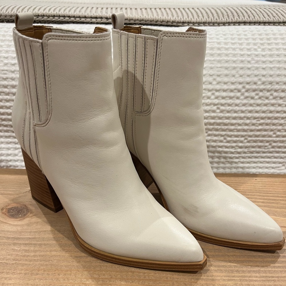 Marc Fisher White Oshay Booties